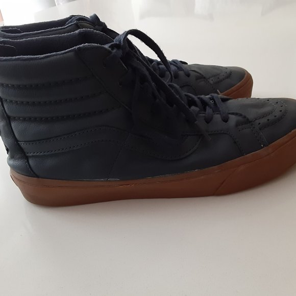 VAN's dark blue leather boot with gum sole - MENS's size 9 1/2 women's s… - Picture 9 of 9